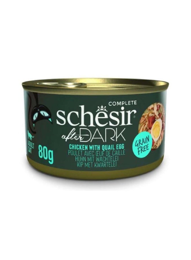 شيسر شيزر (Schesir) "أفتر دارك" طعام رطب كامل خالي من الحبوب – نكهة الدجاج مع بيض السمان – 480 جم (6 علب × 80 جم) - Image 1